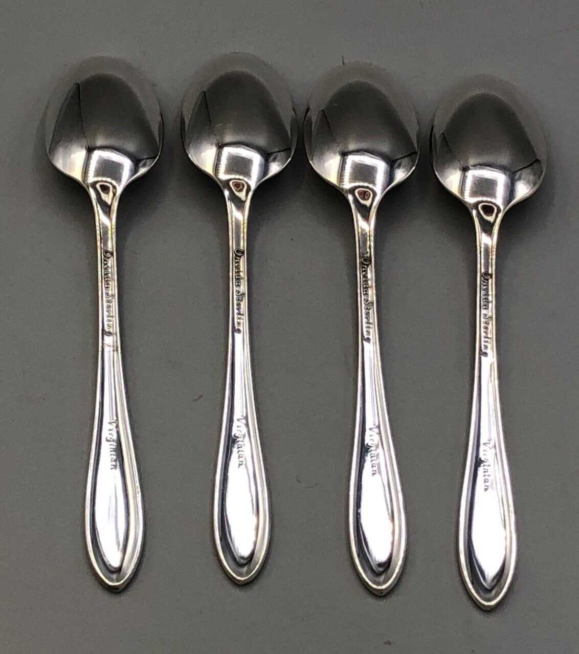 Virginian by Oneida Sterling Silver set of 4 Demitasse Spoons 4 1/8″