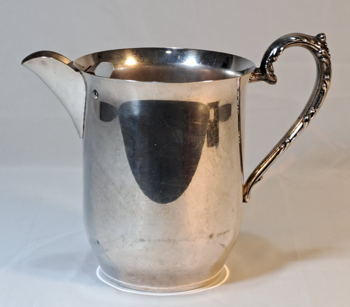 Pitcher by SHERIDAN SILVER COMPANY Silverplated Over Copper 7.5” VTG Pitcher MCM