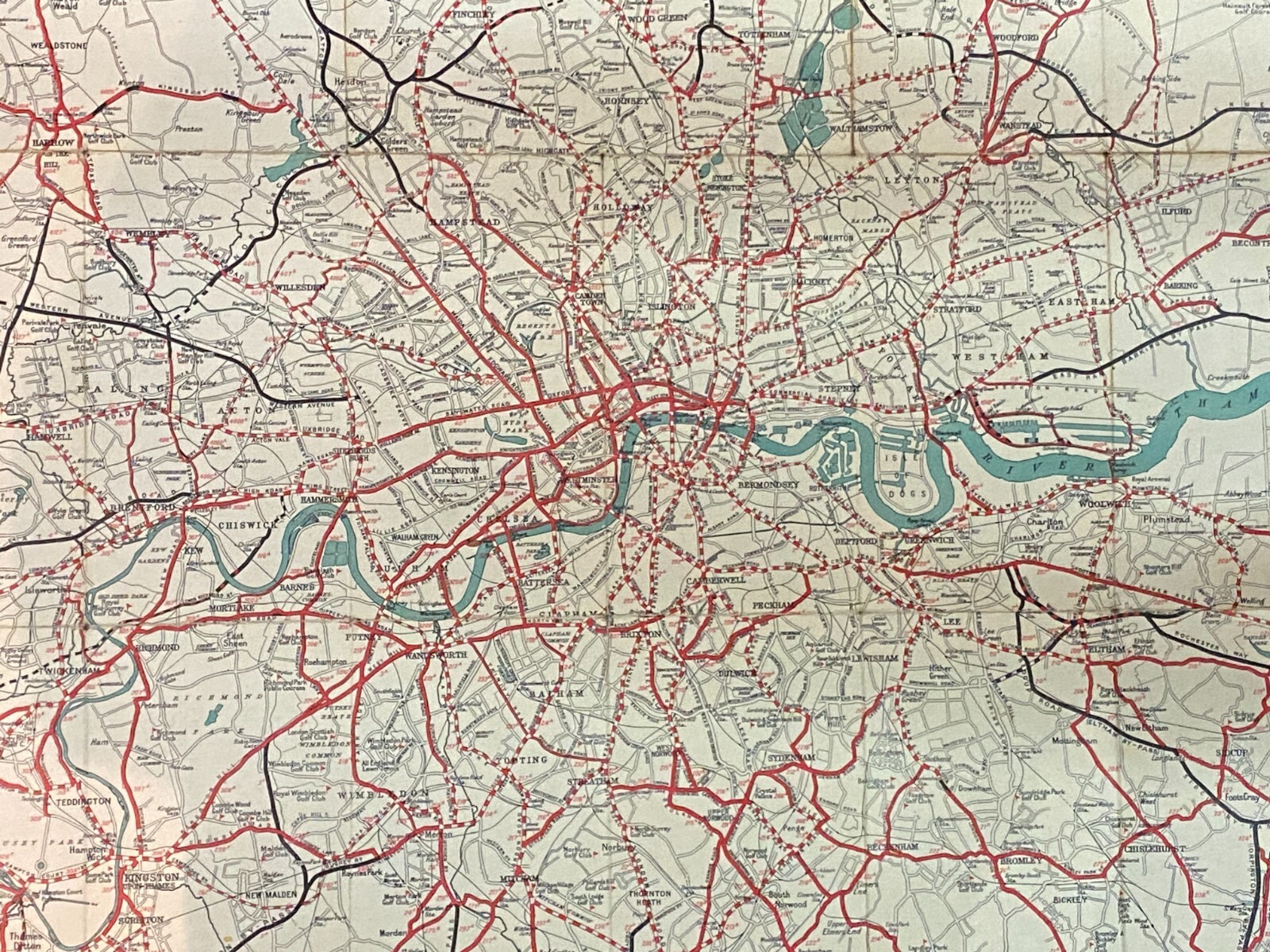 Lovely Daily Mail Road Map of London and South East England 1930 Edition A895