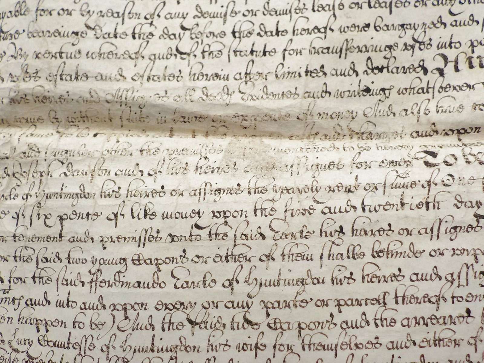 1654 Loughborough Vellum Indenture signed Earl Countess + Lord nice Calligraphy