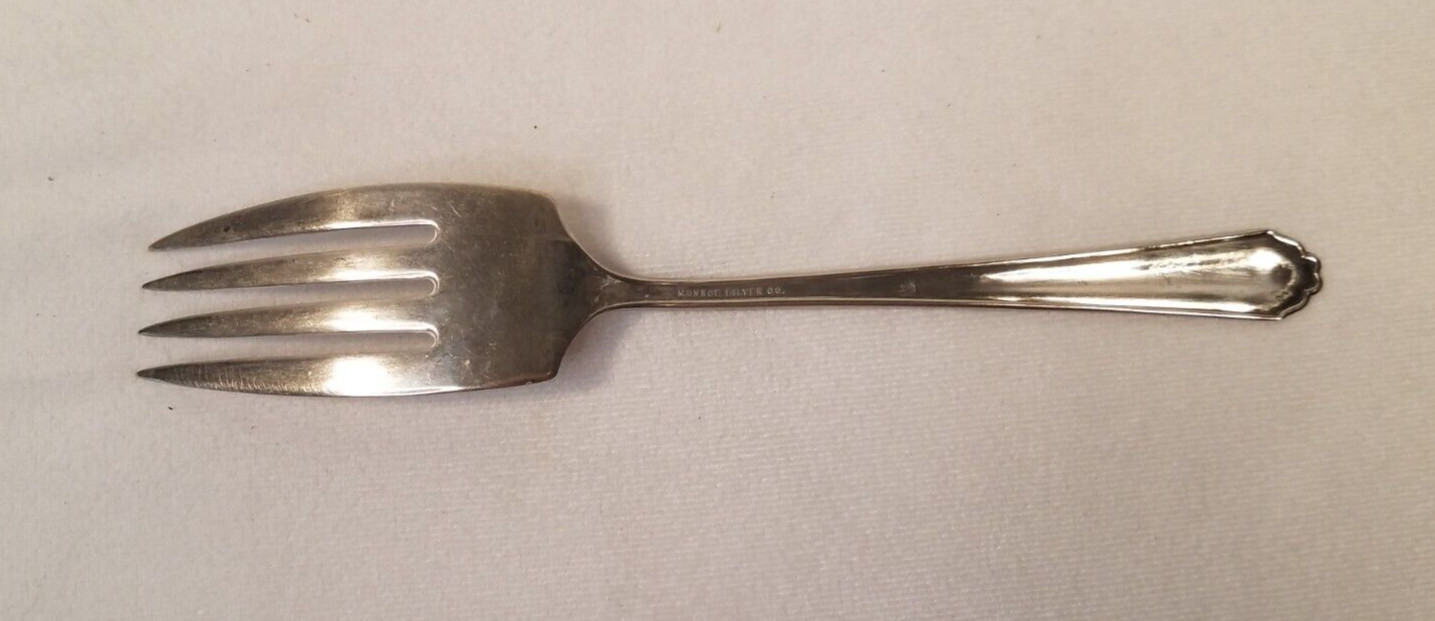 Vintage Silverplate Large Serving Fork Monroe Silver Co Diana Pattern 8.5″