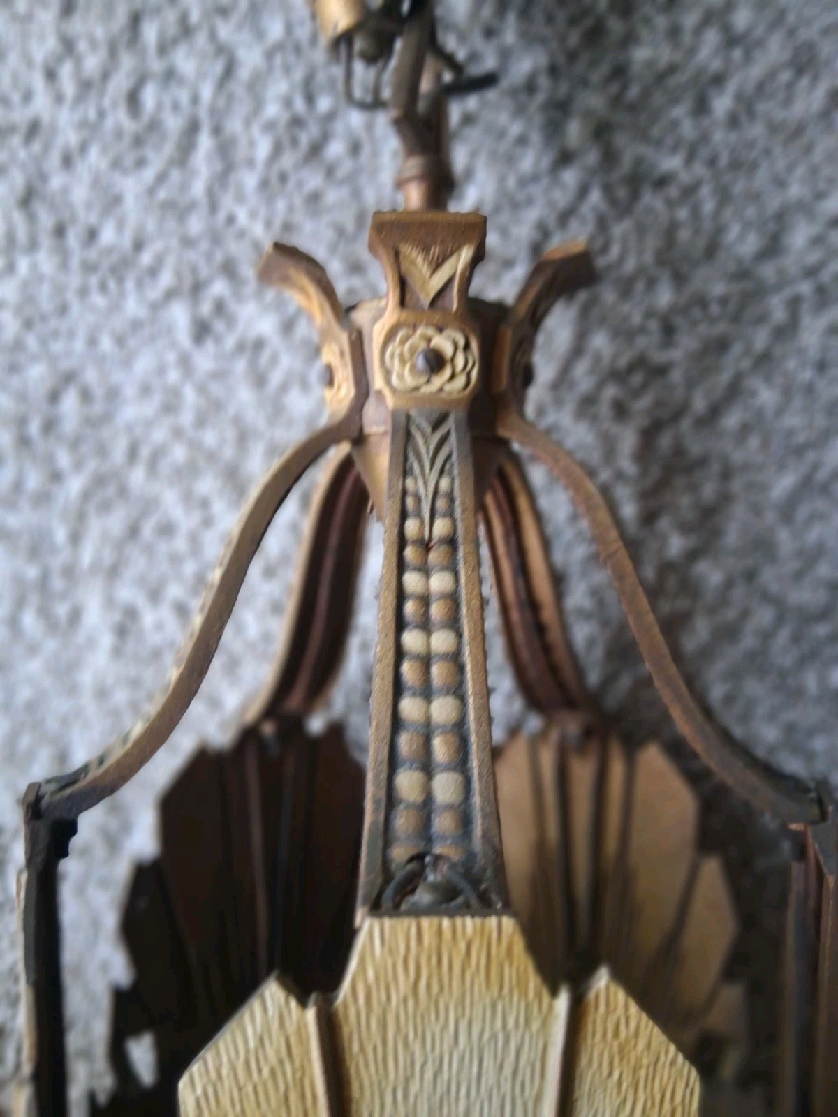Pristine Antique Art Deco Williamson Beardslee Slip Shade Chandelier-NO SHADES