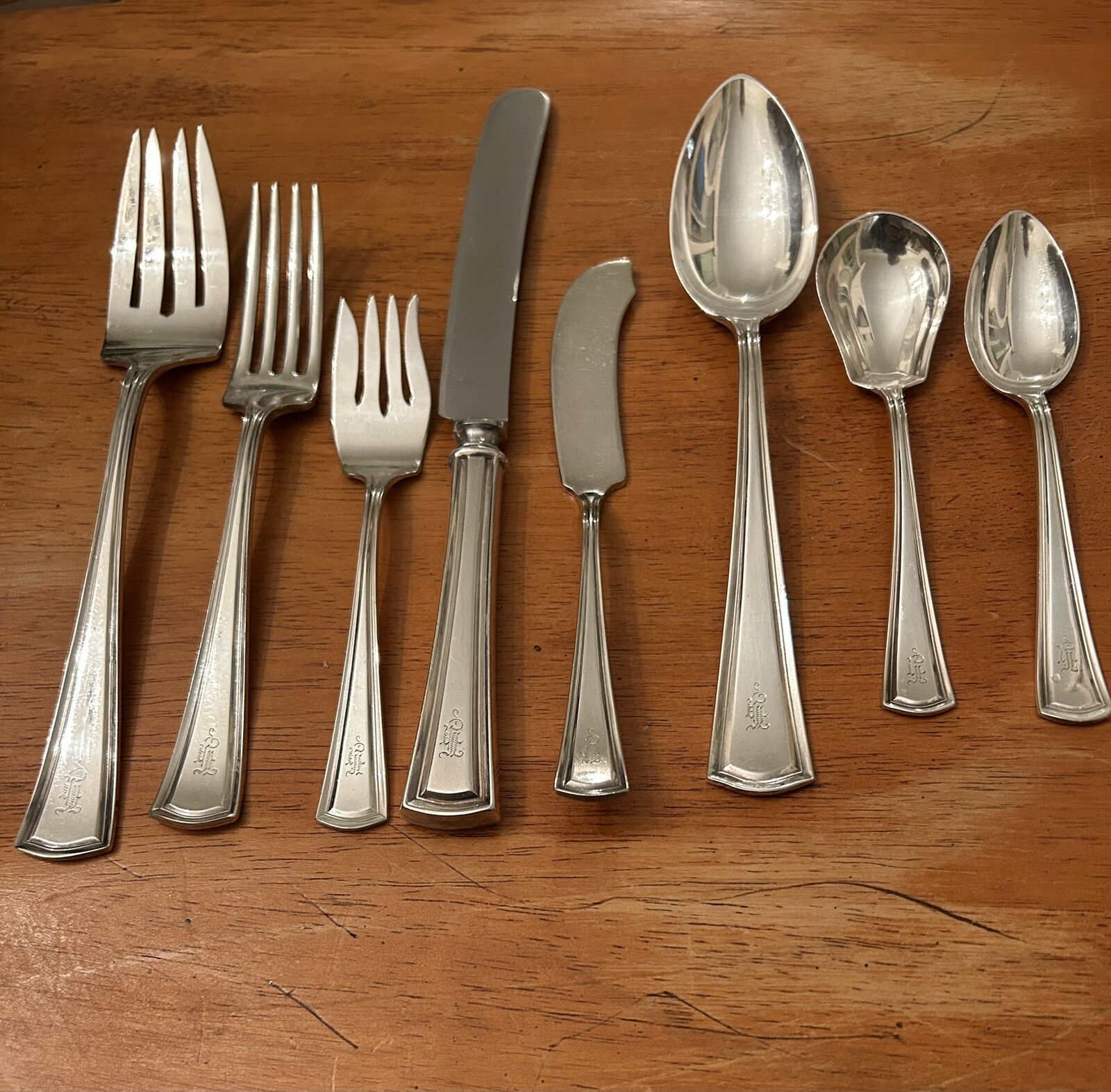 1913 Alvin Patent George Washington Silver Plate 8 Pieces Flatware