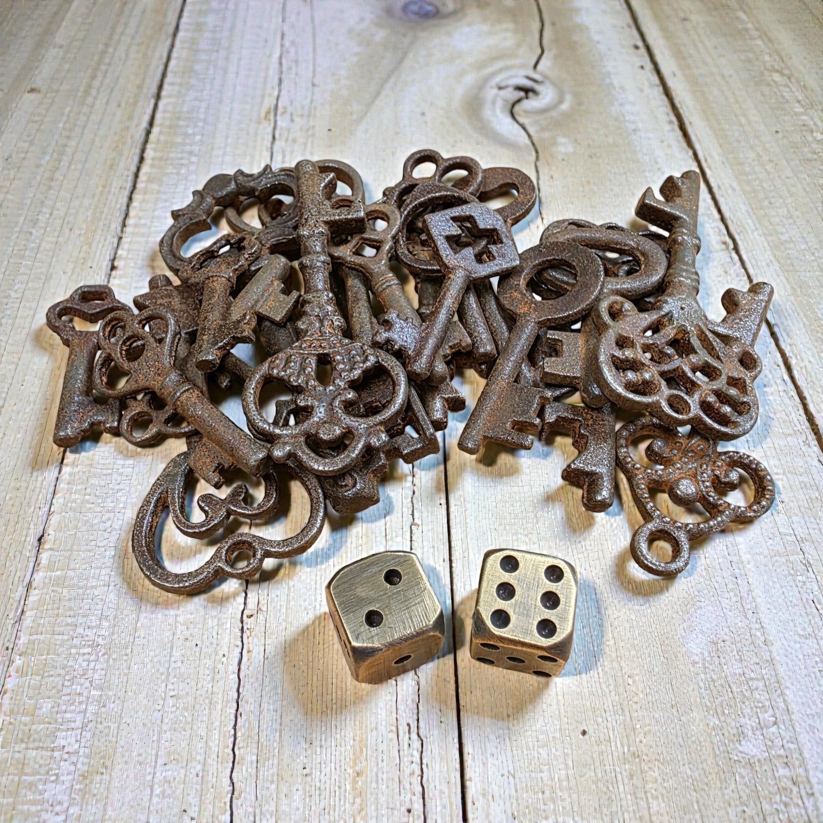 19th-Century Cast Iron Assorted Keys With Antique Finish (Lot of 50)