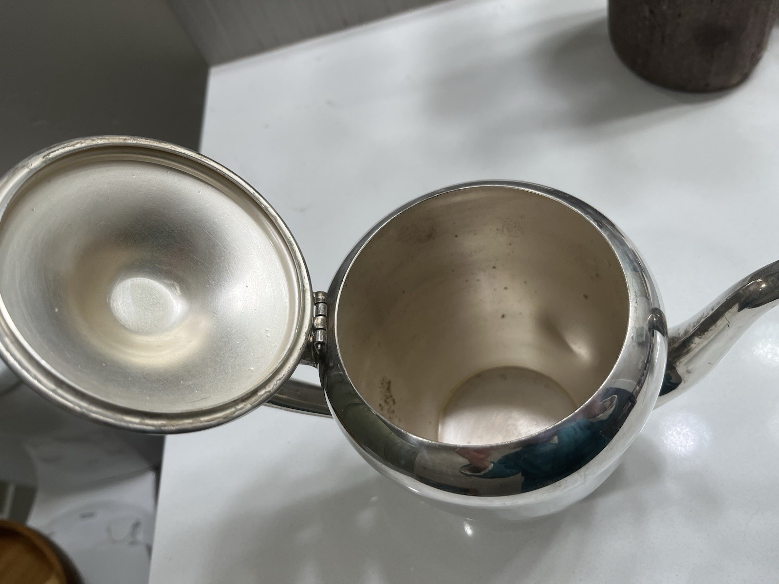 Vintage Silver On Copper Teapot