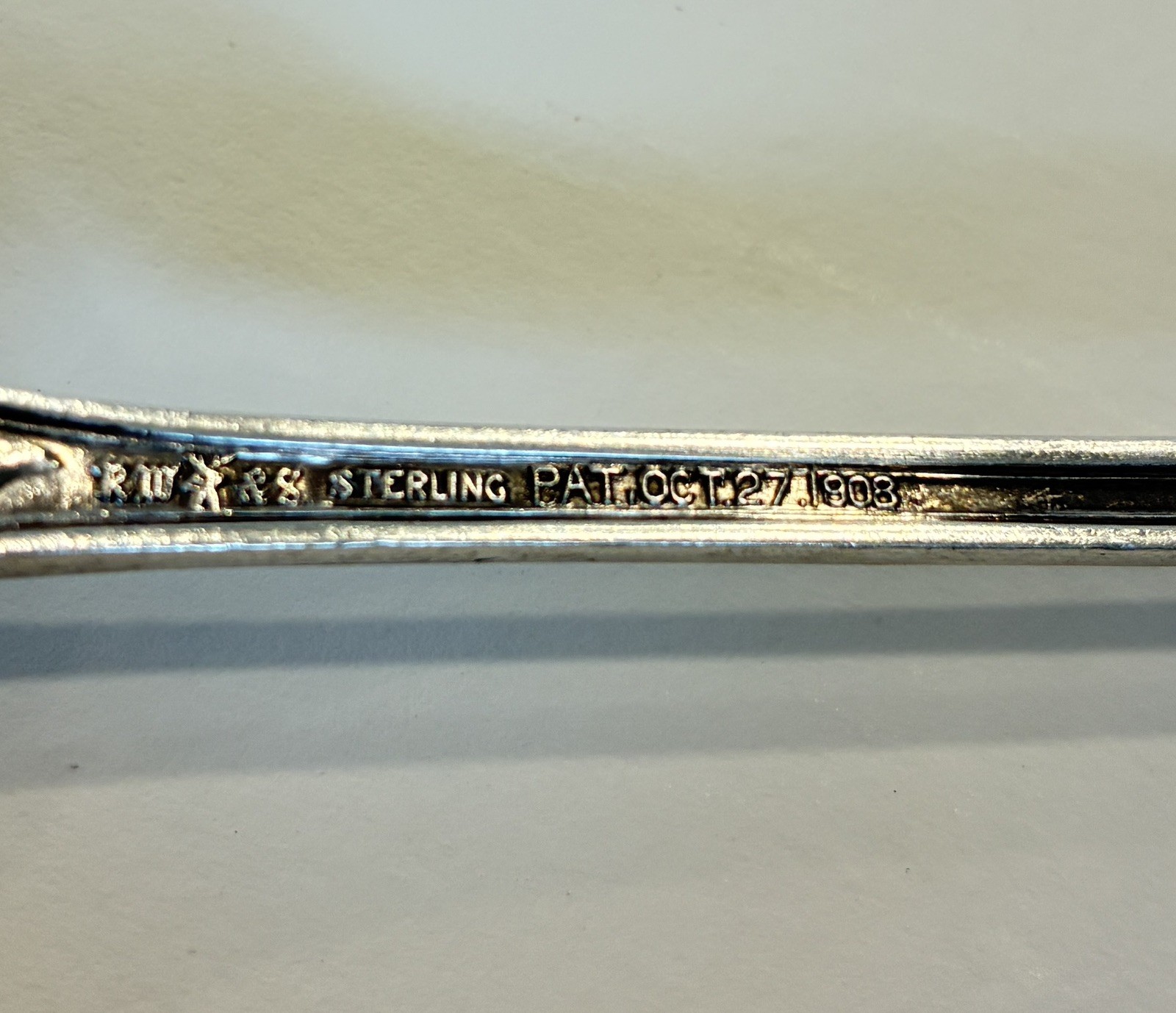 Wallace Carnation Sterling Silver Condiment Cream Spoon Old Halmarks Pat 1908