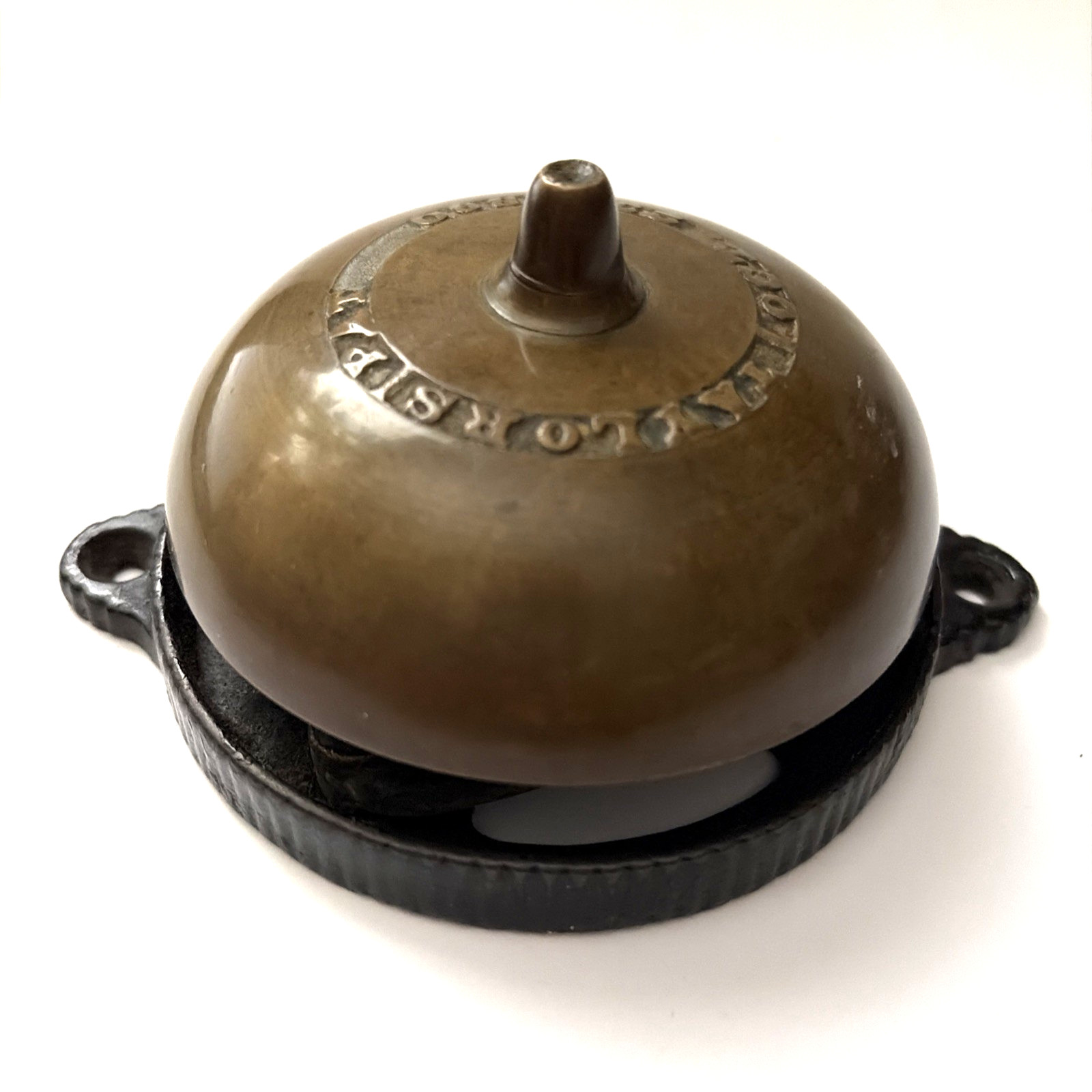 Antique Taylors Patent Oct 23 1860 Brass / Cast Iron Mechanical Doorbell ~ READ