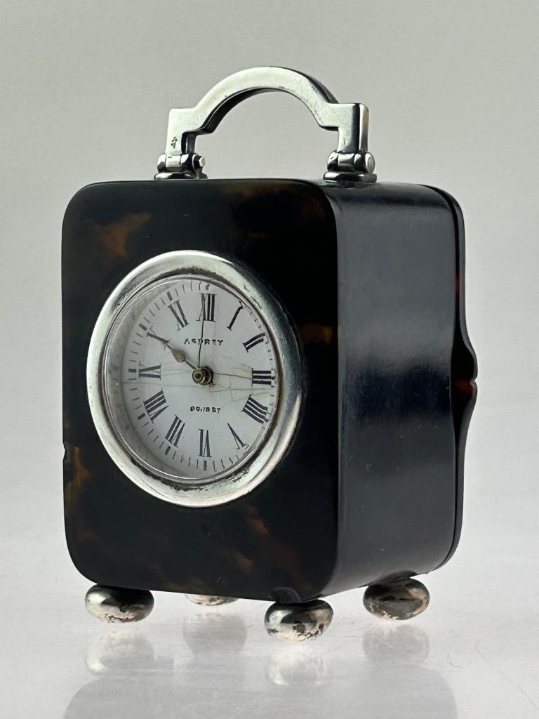 Antique Solid Silver Mounted Carriage Clock Retailed By Asprey Circa 1902 London