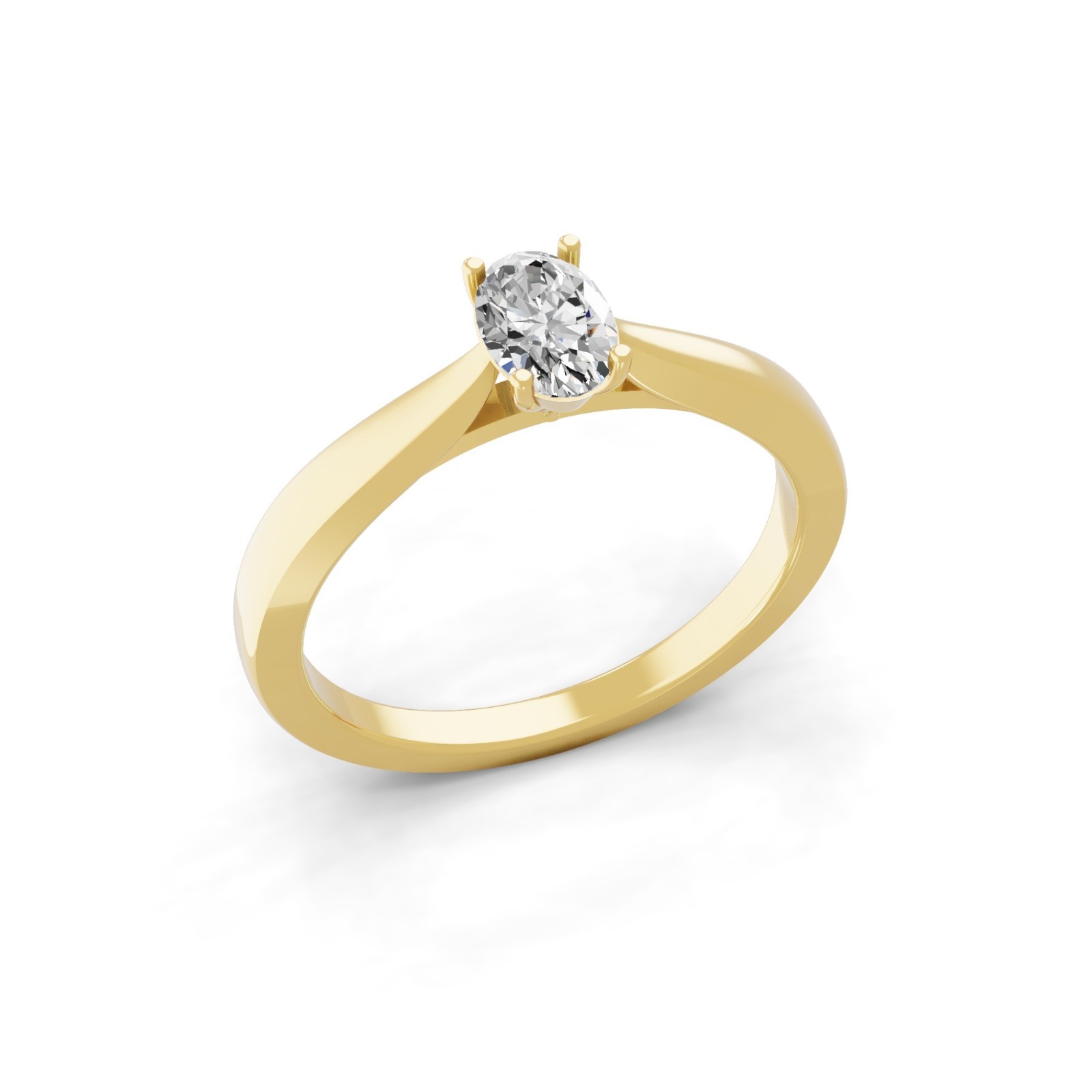 0.50Ct Oval Lab Grown Diamond Solitaire Ring 9K Yellow Gold Wedding Gift for Her