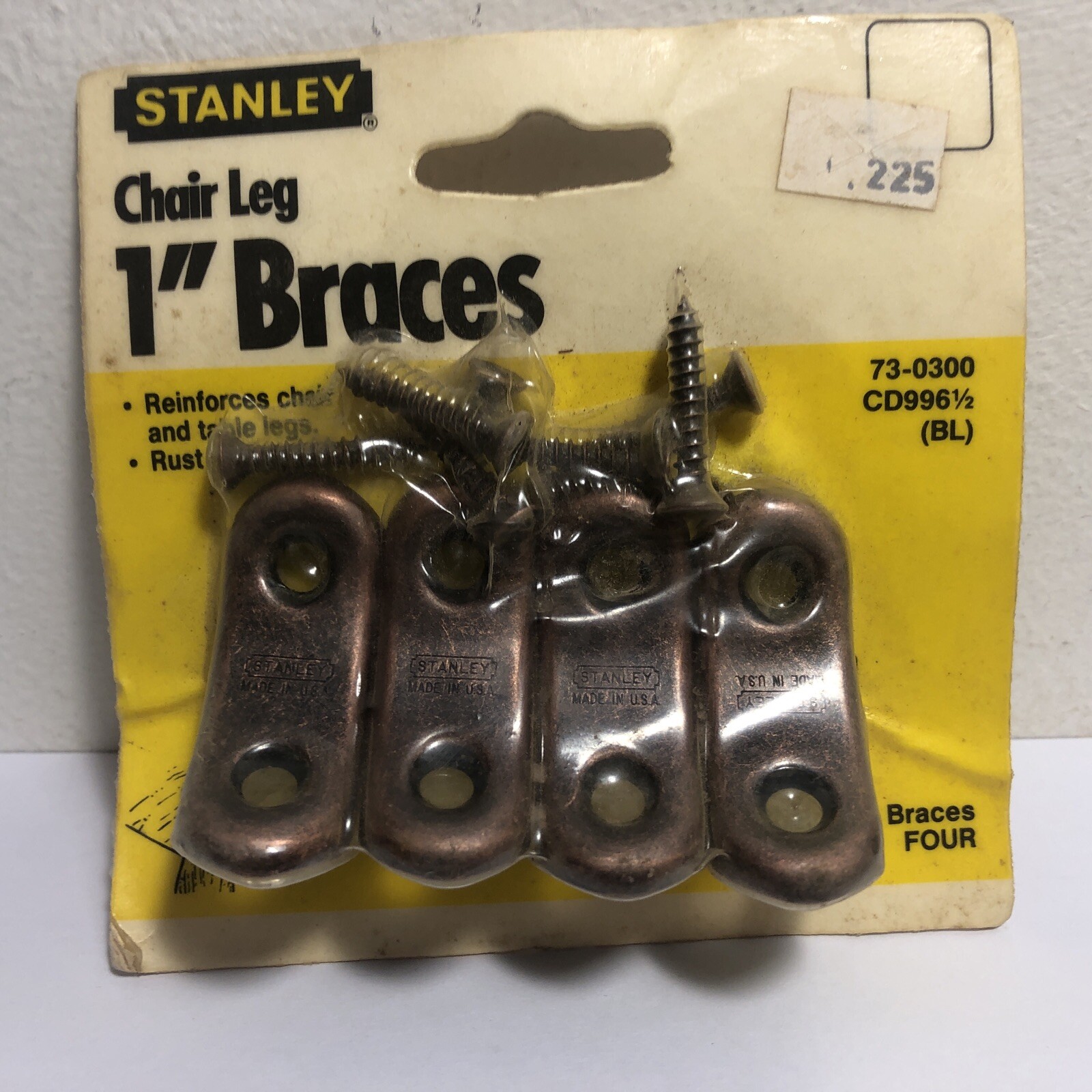 1980’s Stanley Hardware 73-0300 Original Packaging Bronze Finish Chair Brace USA