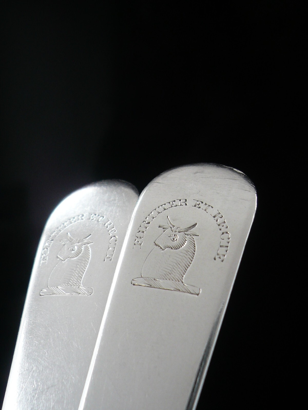 Pair Scottish Provincial Silver Teaspoon, CRESTED, Alex Cameron, DUNDEE c.1820