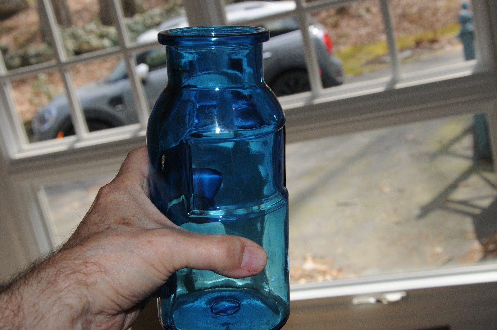 Antique Apothecary Pharmacy Doctor Science Medical Jar Bottle Cobalt Blue Old***