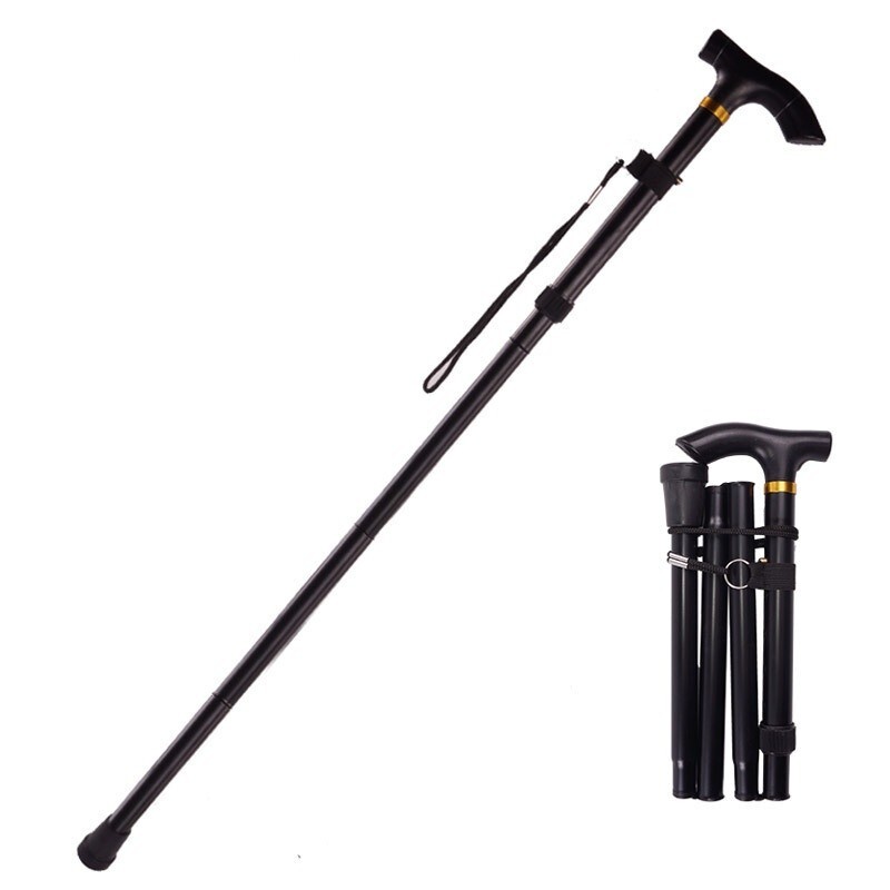 Adjustable Folding Walking Cane Lightweight With Wrist Strap Non-Slip Rubber Tip