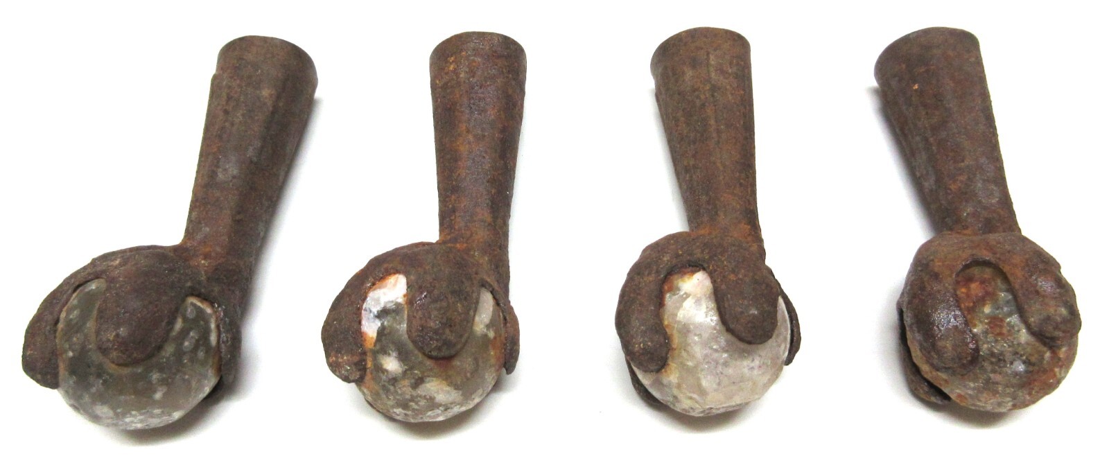 Antique Claw and Glass Ball Table Feet, Set of 4, For Repair