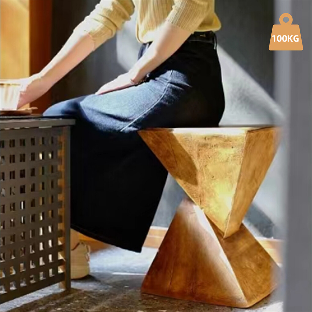 Twist Table Teak Root Shape Stool Pedestal Concrete Accent Table Coffee End Desk