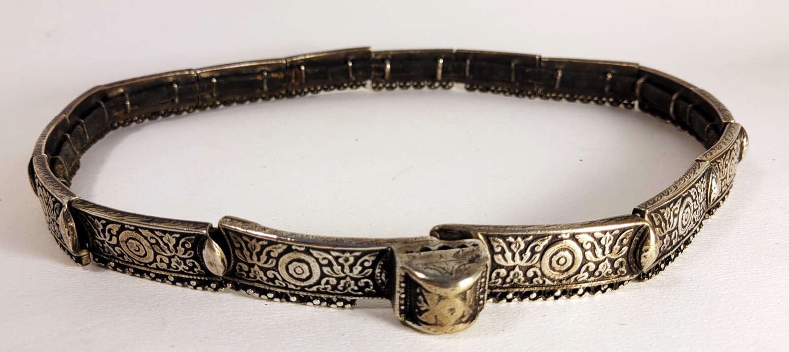 Antique Caucasian Niello SILVER Belt Marked in Russian NC 361 gr READY TO WEAR