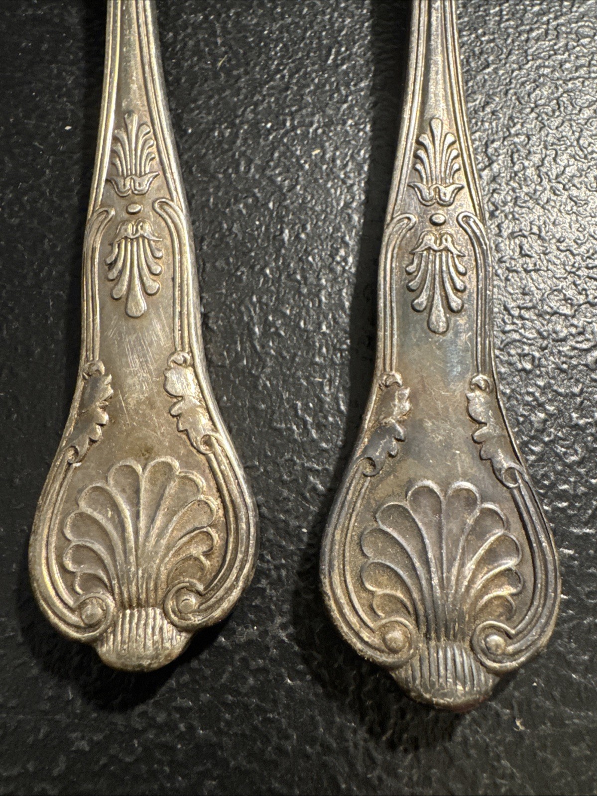 A1 EPNS Sheffield King’s Pattern Serving Spoon & Spork Berry/Fruit, Gold Washed
