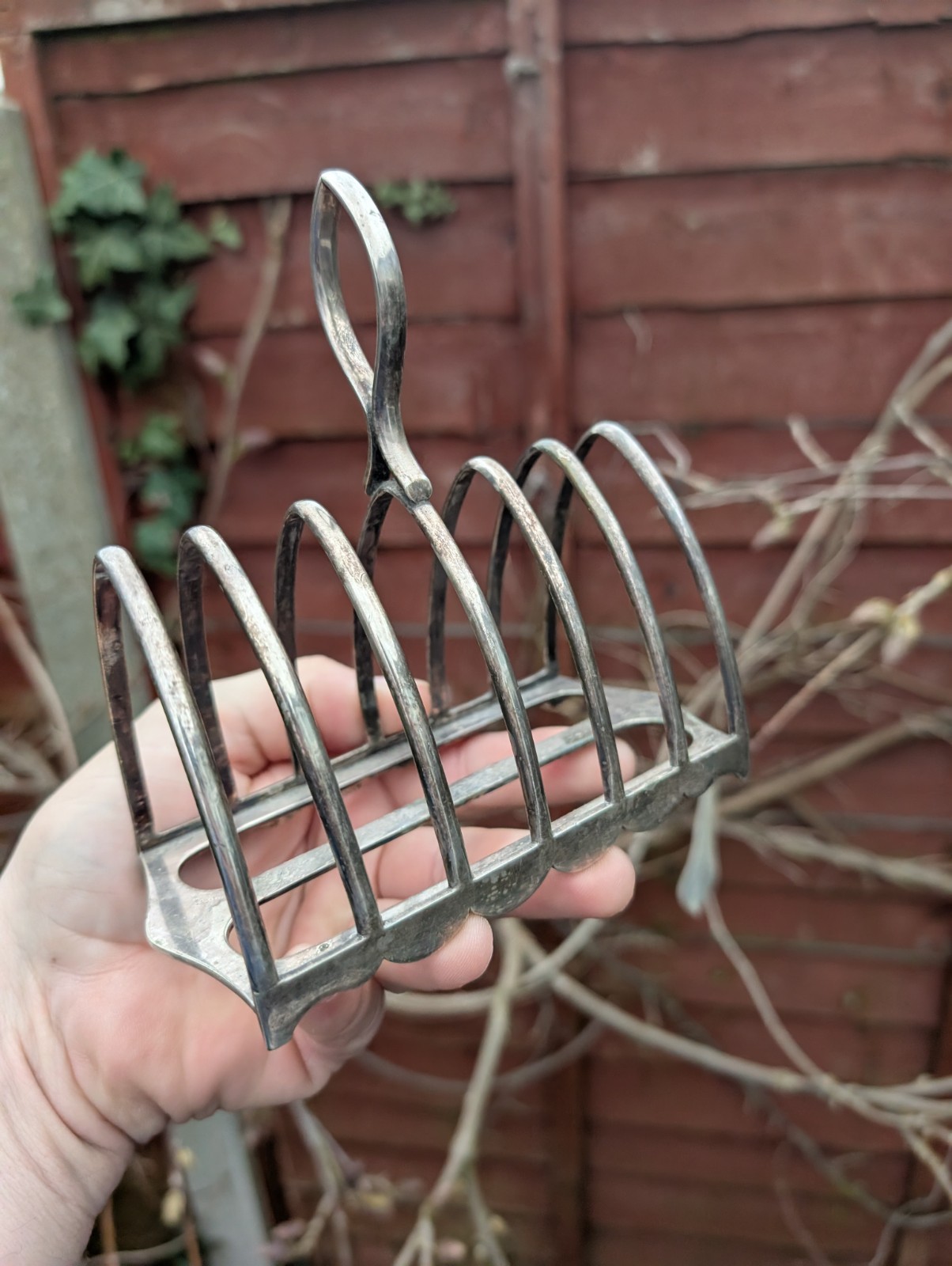 Walker & Hall Gothic Designed Silver Plate Antique Toast Rack Toast Holder