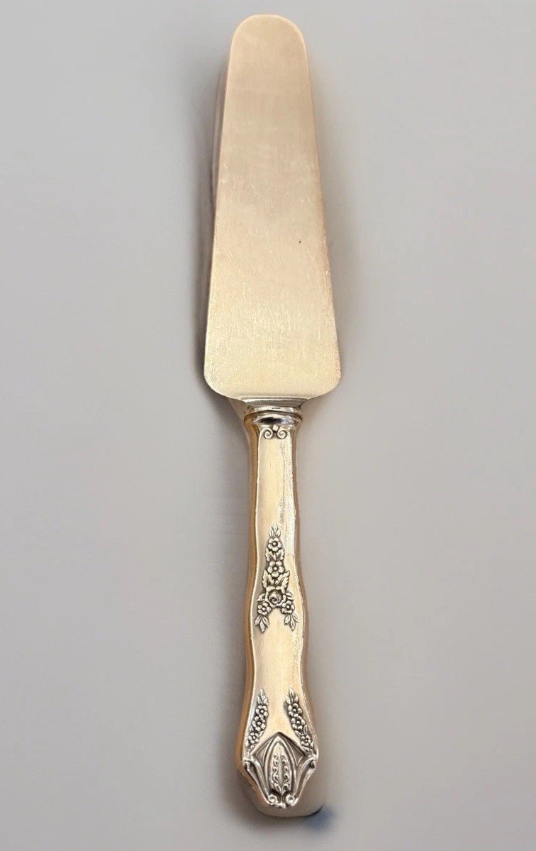 Antique 1915 Sears Roebuck Endicott Pie Cake Server Silver Plate Flatware Floral