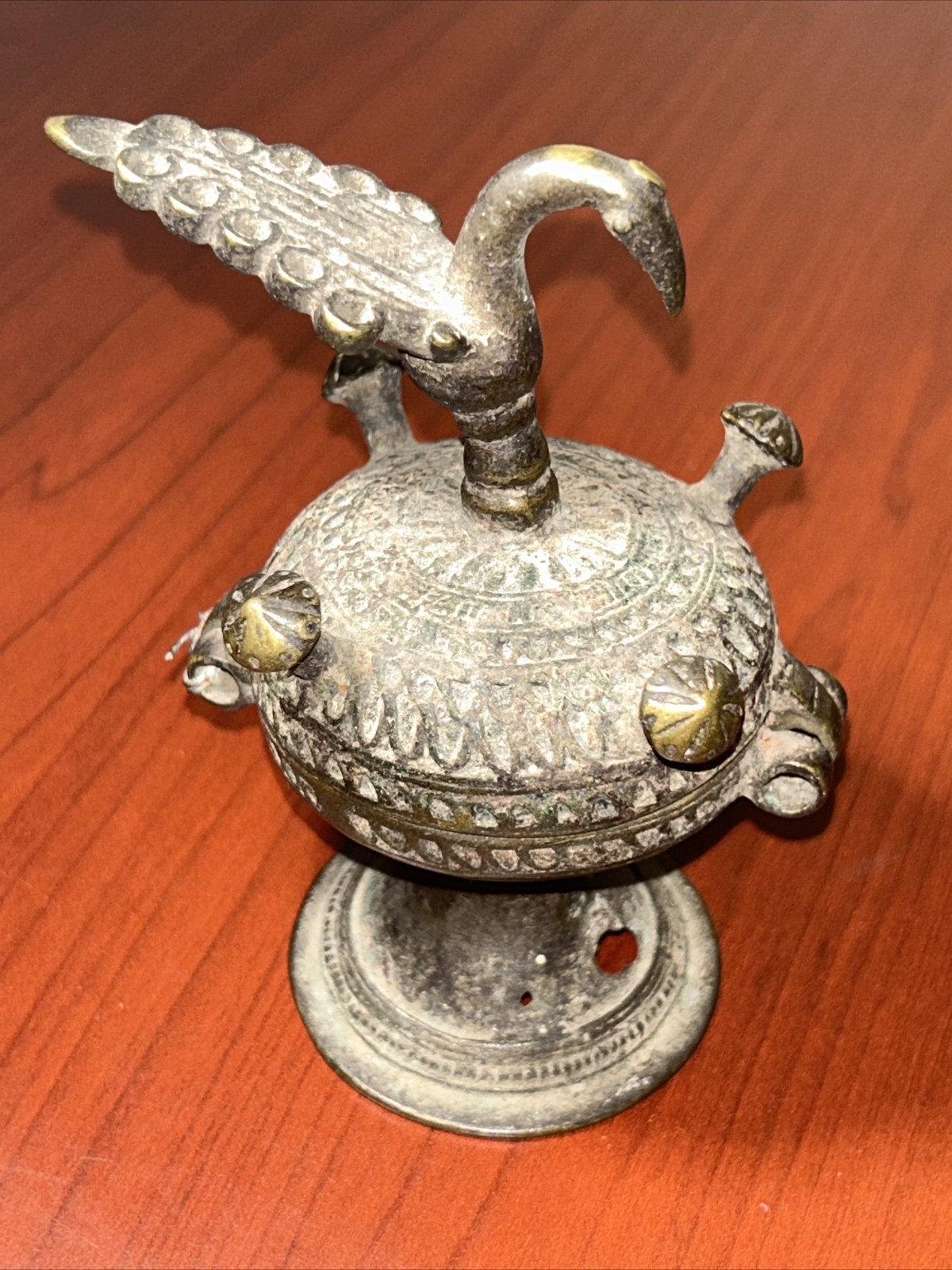 Antique Indian Orissa Dhokhra Bronze India Betel Khol Incense Box