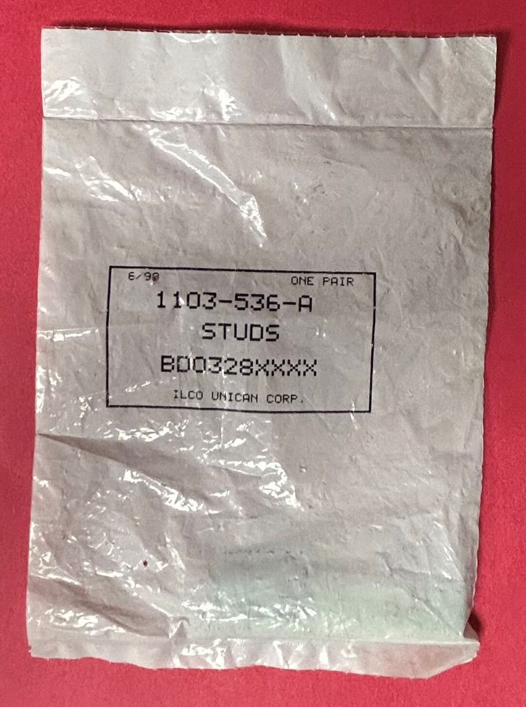 Ilco Unican 1103-536-A Key Clamp Studs (BD0328XXXX) Pair in sealed package