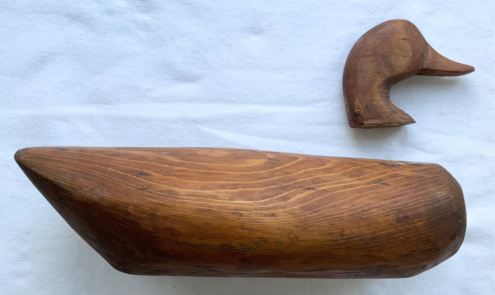 Antique 1925 A Townsend Hand Carved Wooden Duck Decoy 14.25” Signed Folk Art
