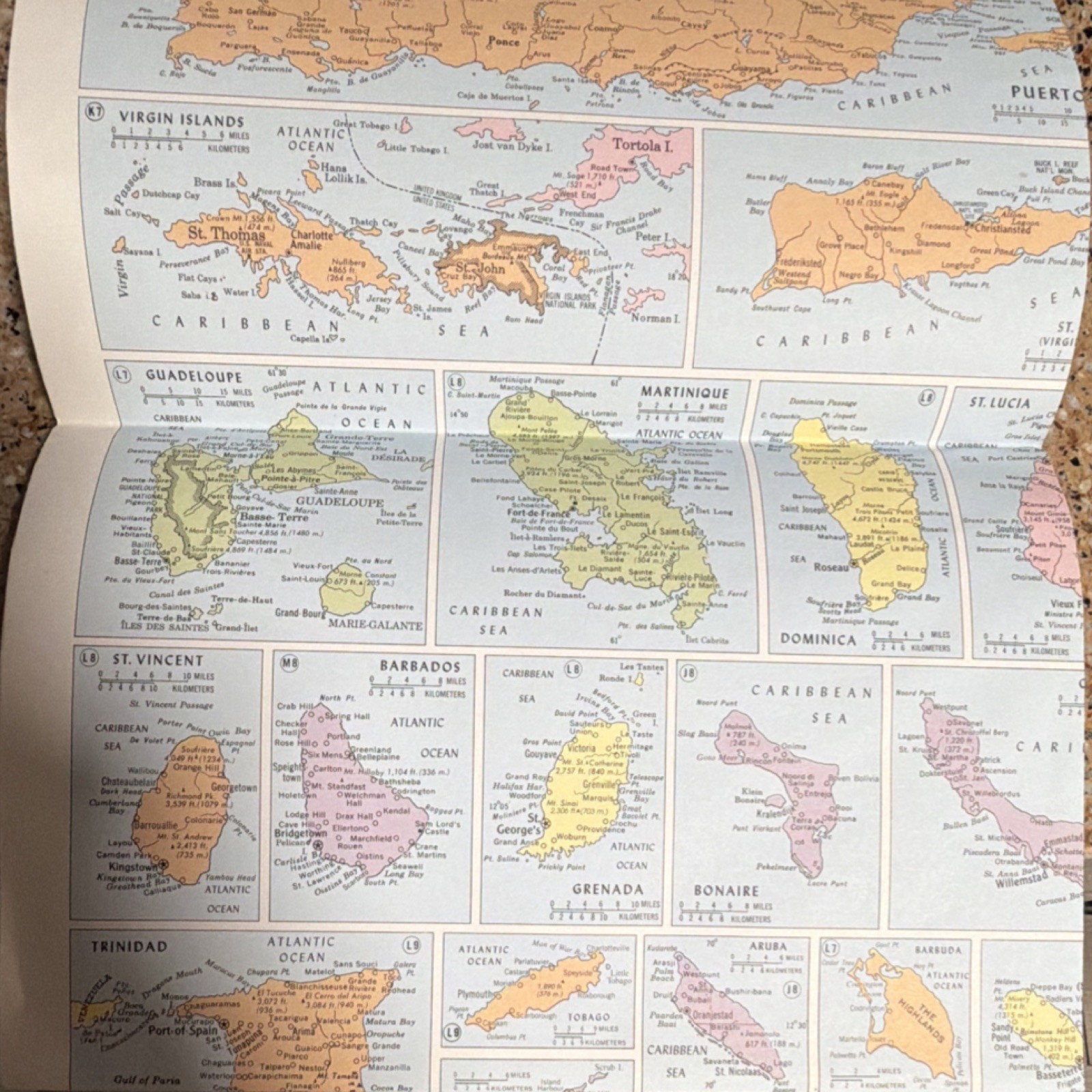 Hammond Folding Map Gulf, Caribbean, Atlantic Coast Bahamas Jamaica Puerto Rico
