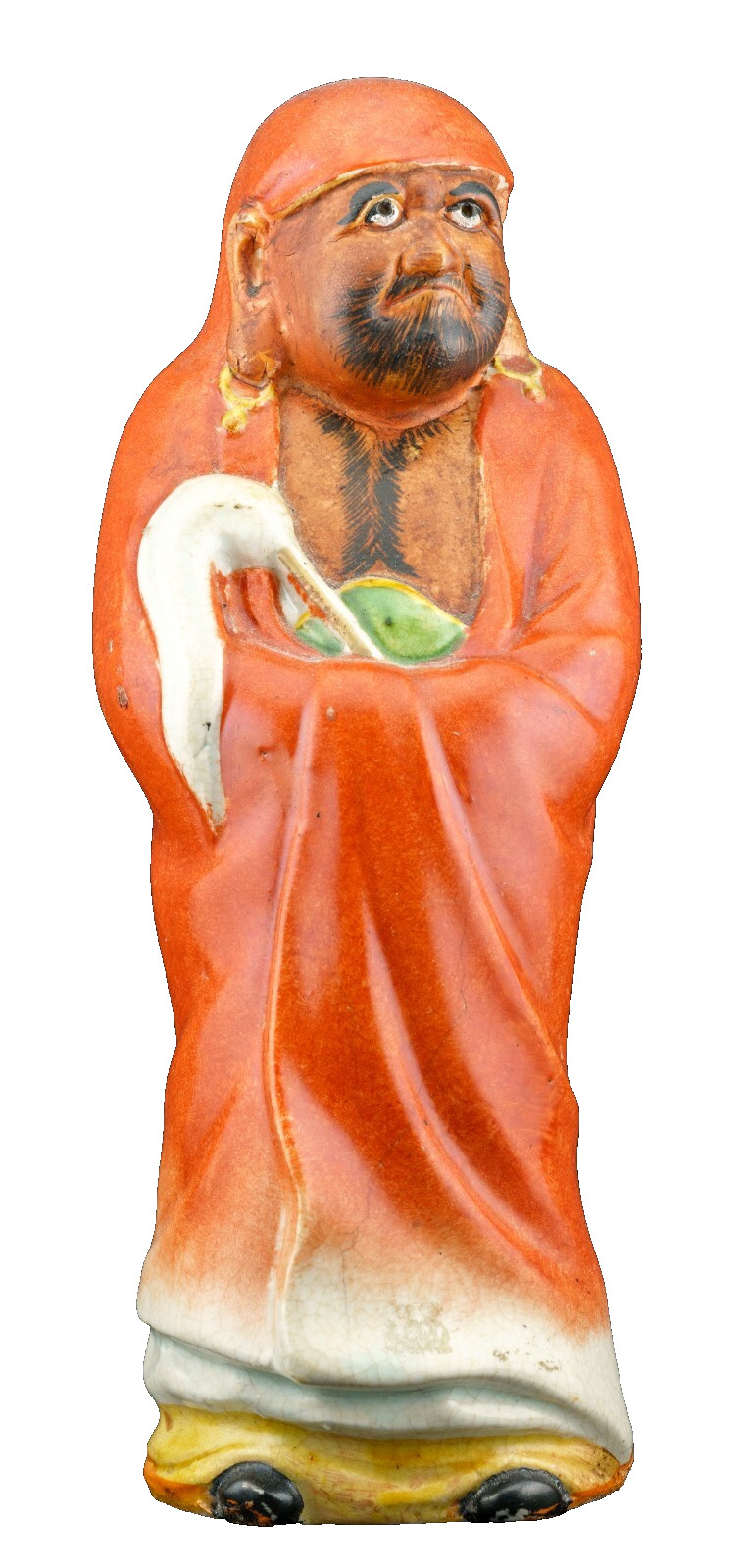 Japanese Porcelain Daruma Figure Red Man Gilt Enamel Meiji Period 19th Century