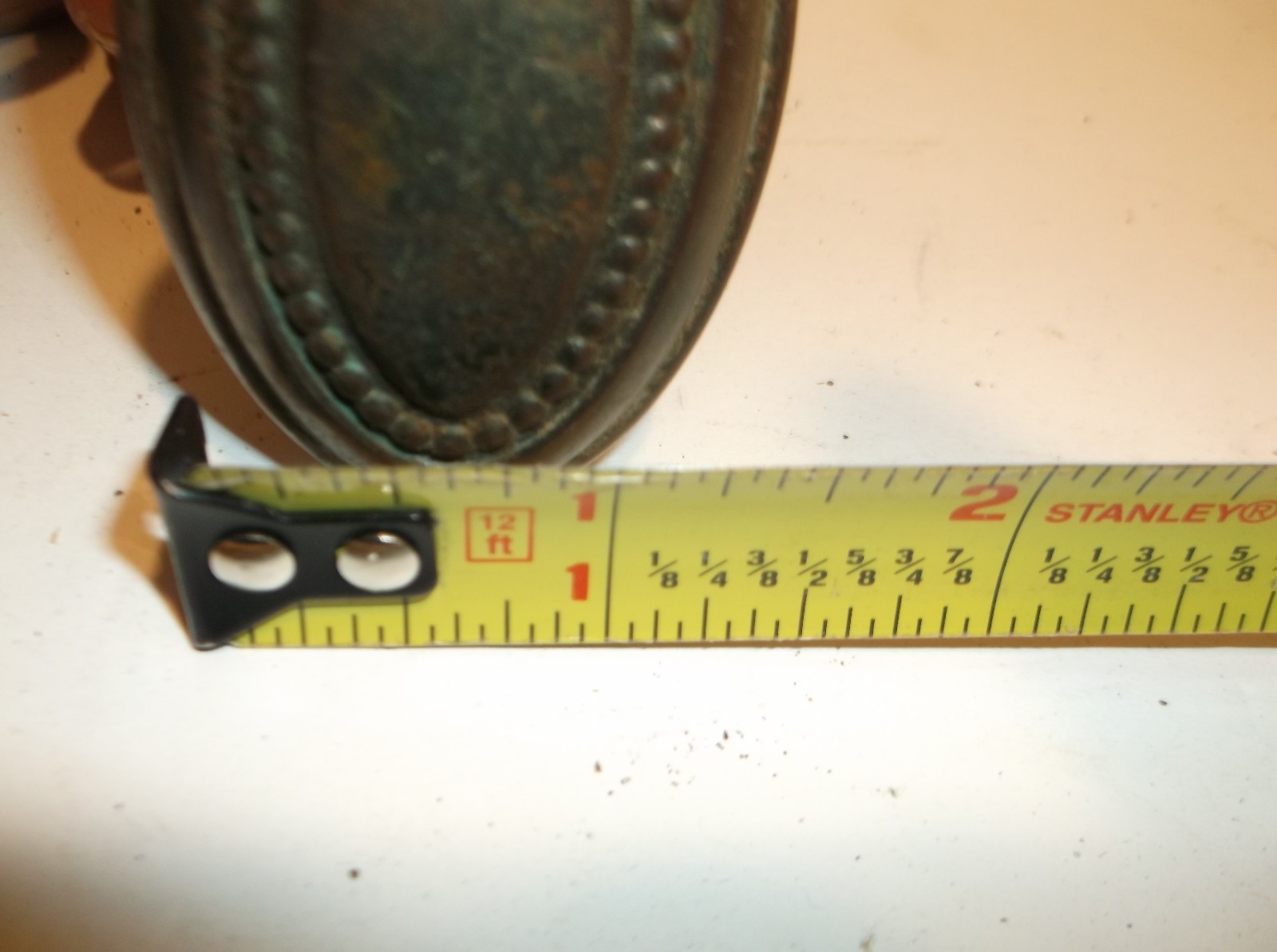 Antique Brass or Bronze Door knobs 1 Mortise lock 2-Oval Bead 1-Round – Lot of 3