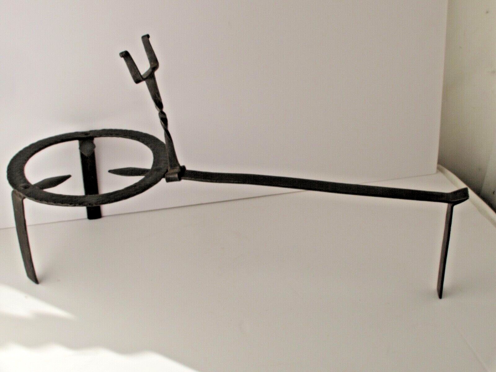 Antique Wrought Iron Blacksmith Forged Fireplace Hearth Trivet 18th c.