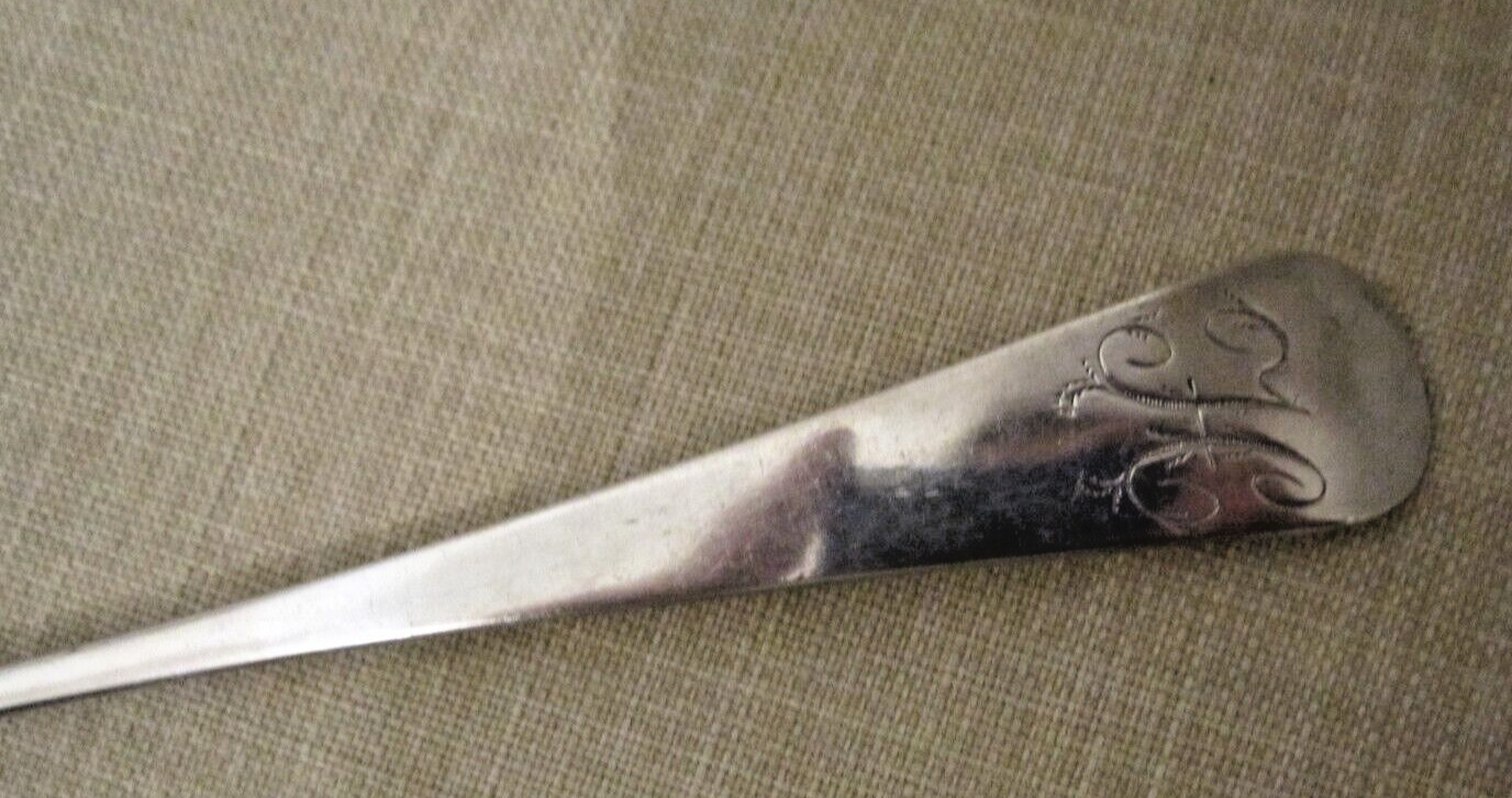 Antique H Mono Sterling Silver Stuffing Spoon Hallmark 1811 Wallis Haynes LONDON