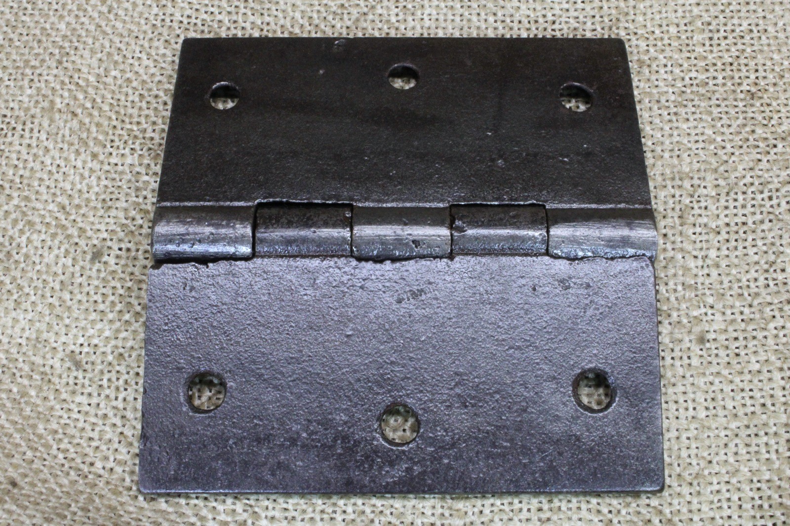2 Old Door Hinges 3 1/2 X 3 1/2” 1850’s Vintage Heavy Duty Cast Iron Rustic
