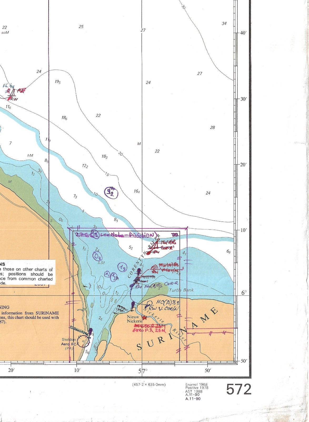 572 Essequibo River Corentyn South America North East Coast Chart Map Marine Wal