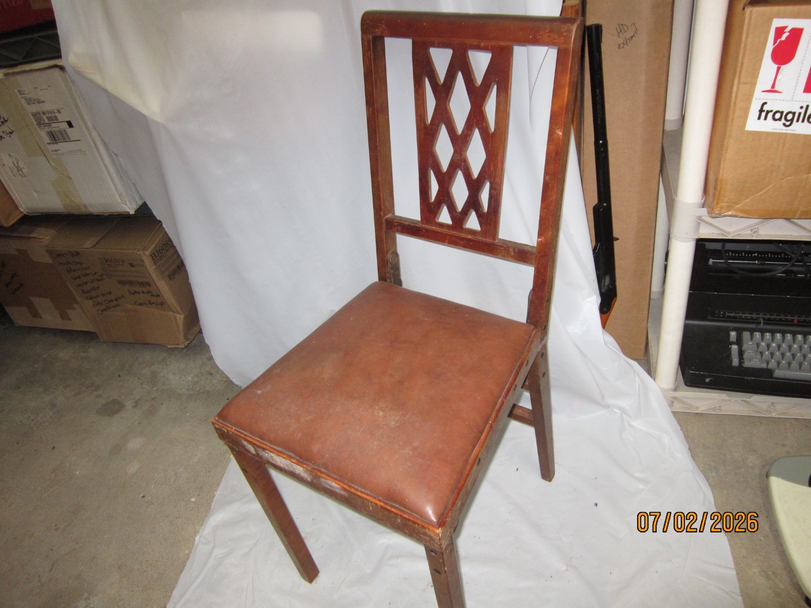 Vtg Lorraine Leg O Matic Wood Folding Chair Made In USA MCM 1930s Rare MCM VGC!!