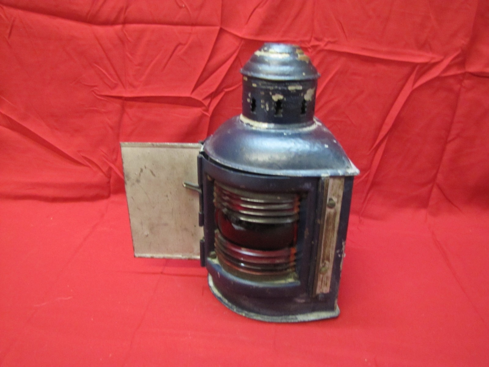 Vintage Perko E-Lite Marine Bow Lantern with Red and Green Glass Panels