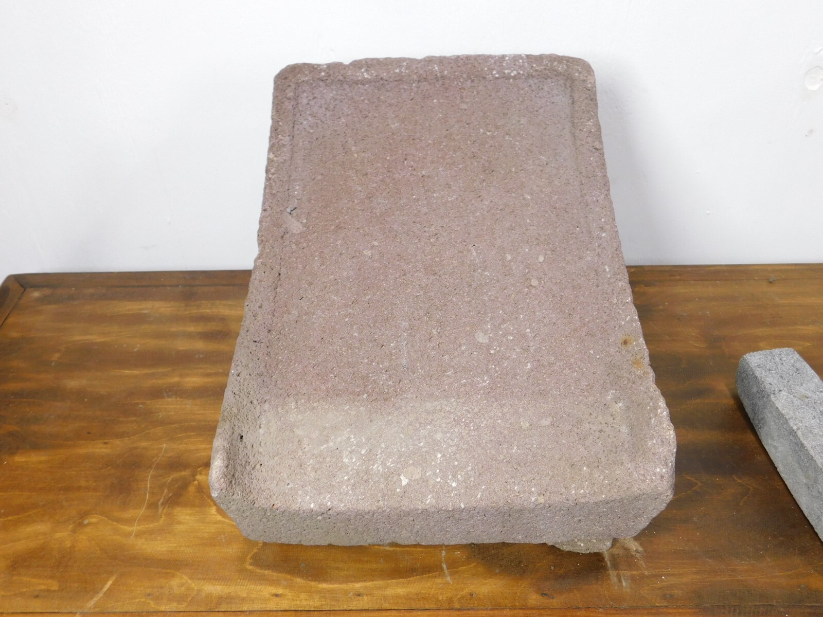 Antique Metate #8-Grinder-Rustic-Complete-Old Mexican–Primitive-11.5×16.5x11H