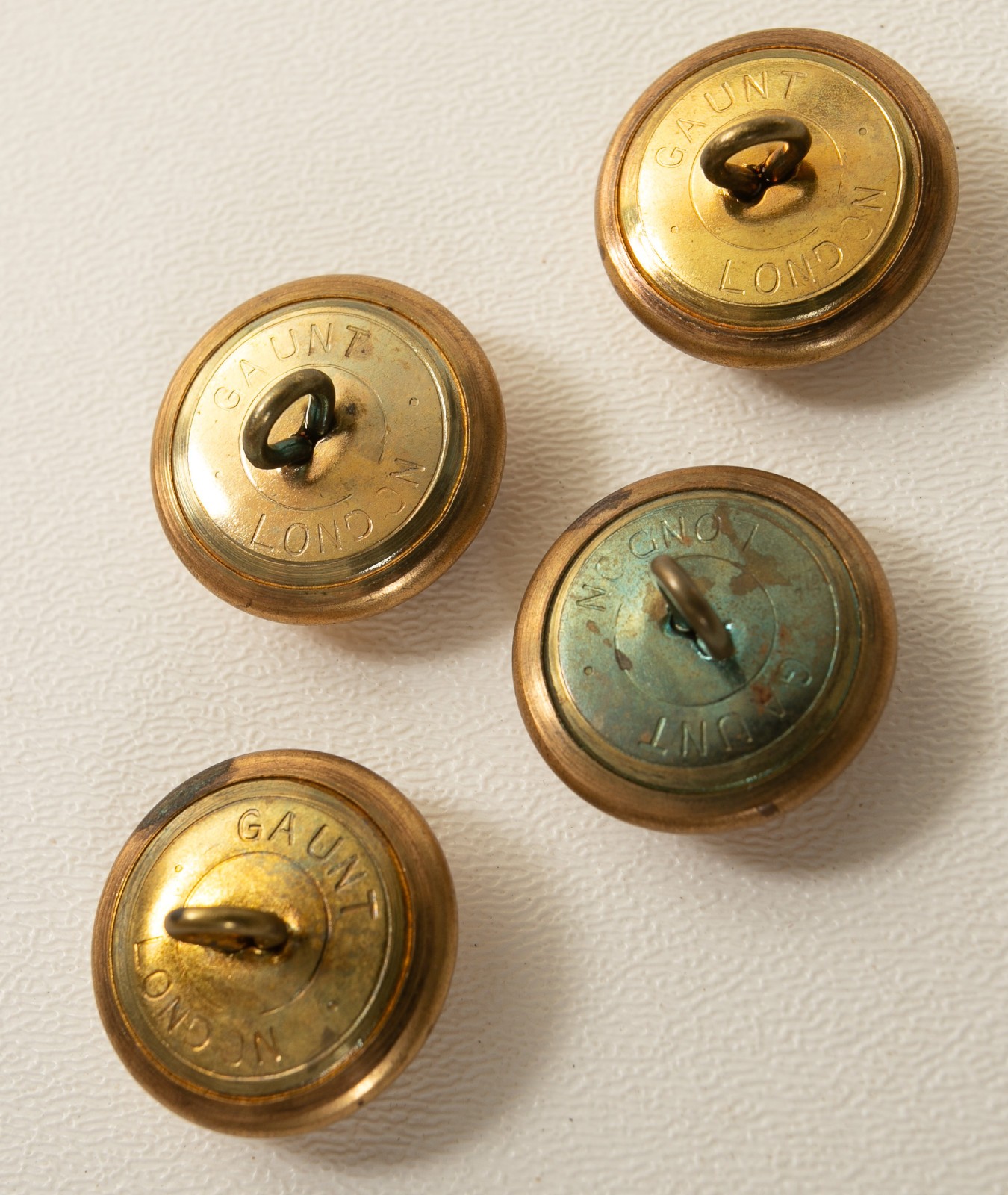 Shropshire KLL 4 Button Lot (P3L-19/JSF6) 7/8″ Brass Gaunt London