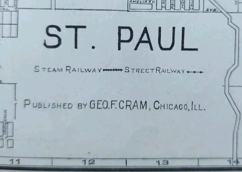Vintage 1908 ST PAUL MINNESOTA Map 23″x15″ ~ Old Antique Original RAMSEY COUNTY