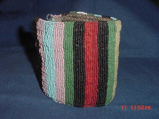 WONDERFUL OLD ANTIQUE ZULU BEADED ANKLET AFRICAN BEADWORK