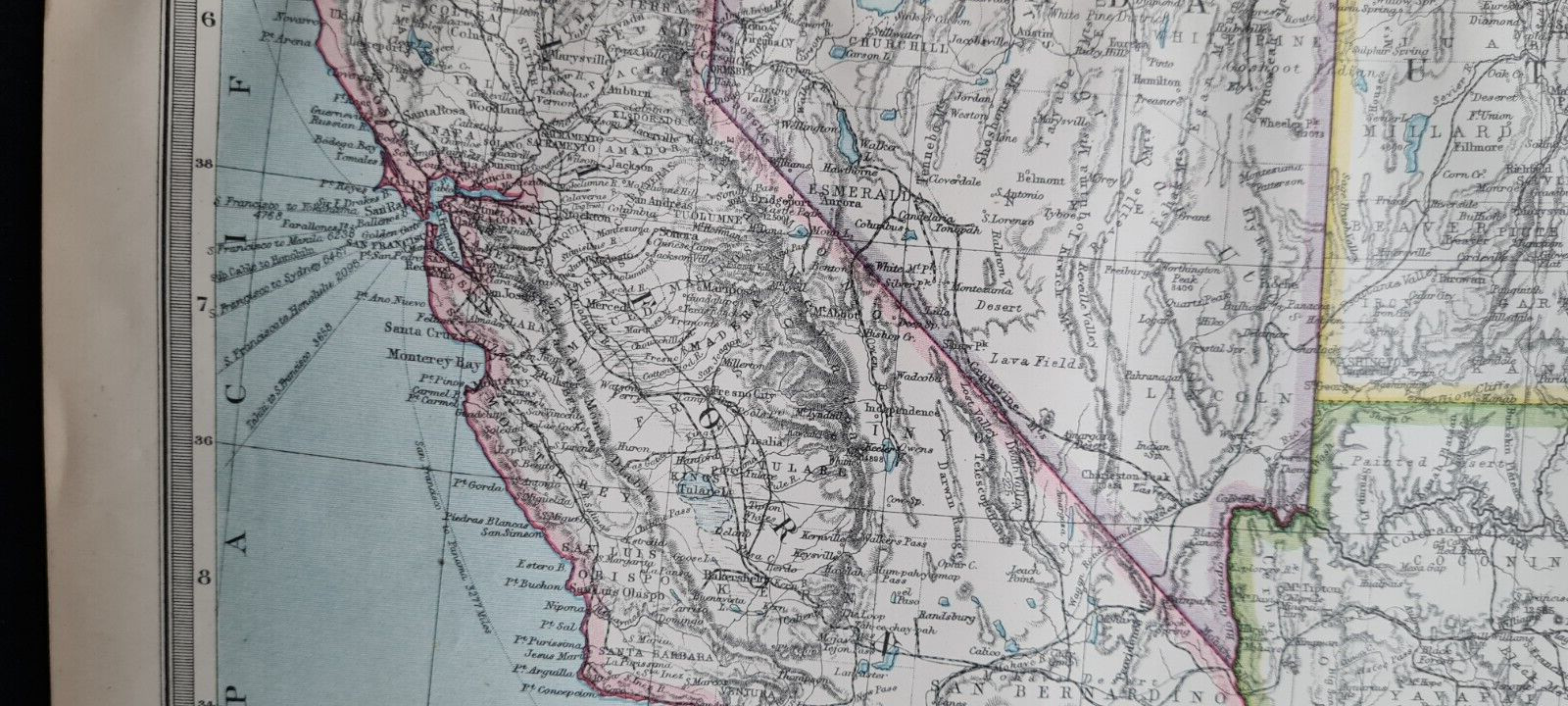 Antique (1907) map – Western United States / USA – Harmsworth
