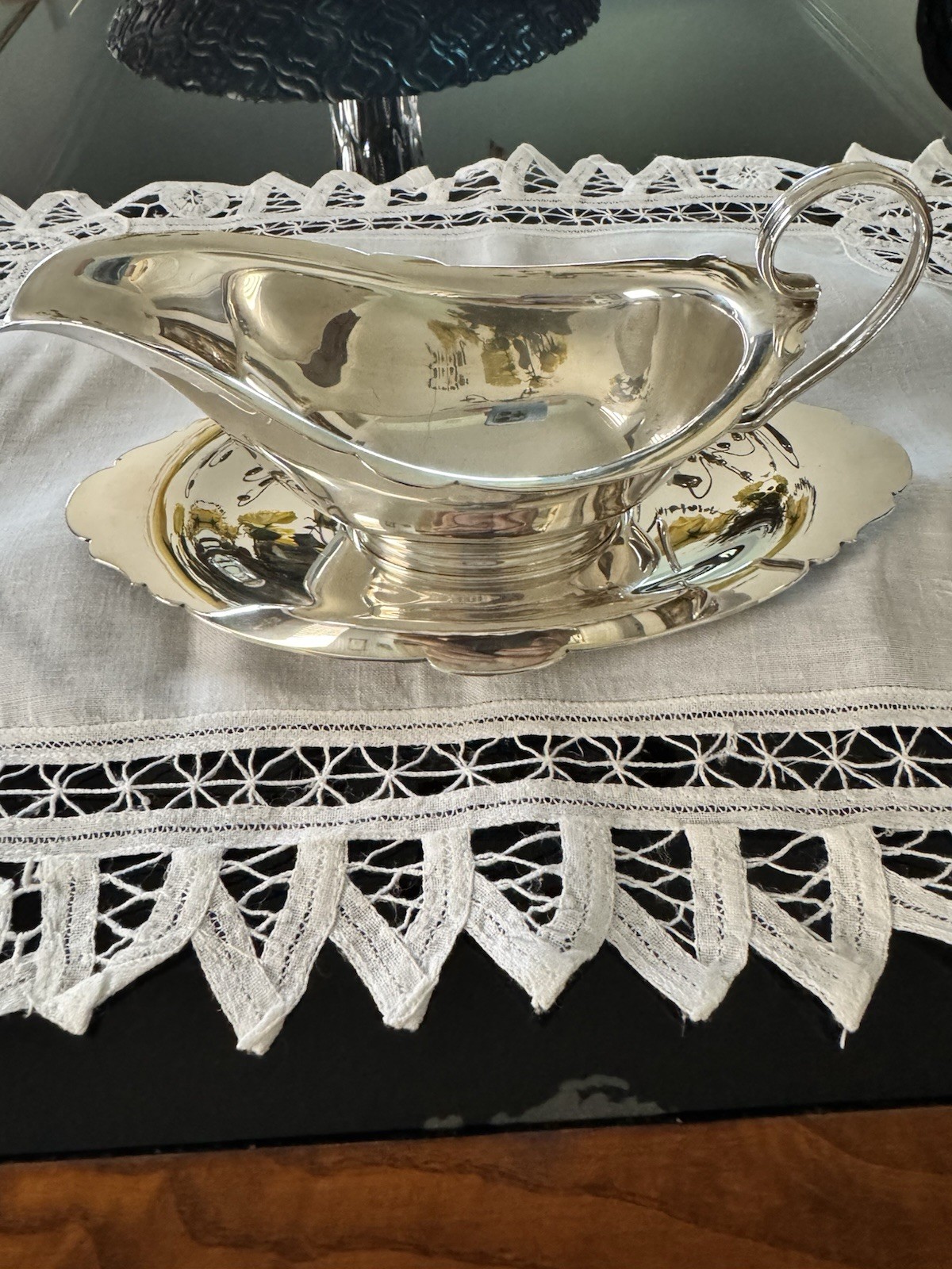 Watson Sterling Co. Sauce Boat w/ Matching Under Tray. Pristine Condition c1919