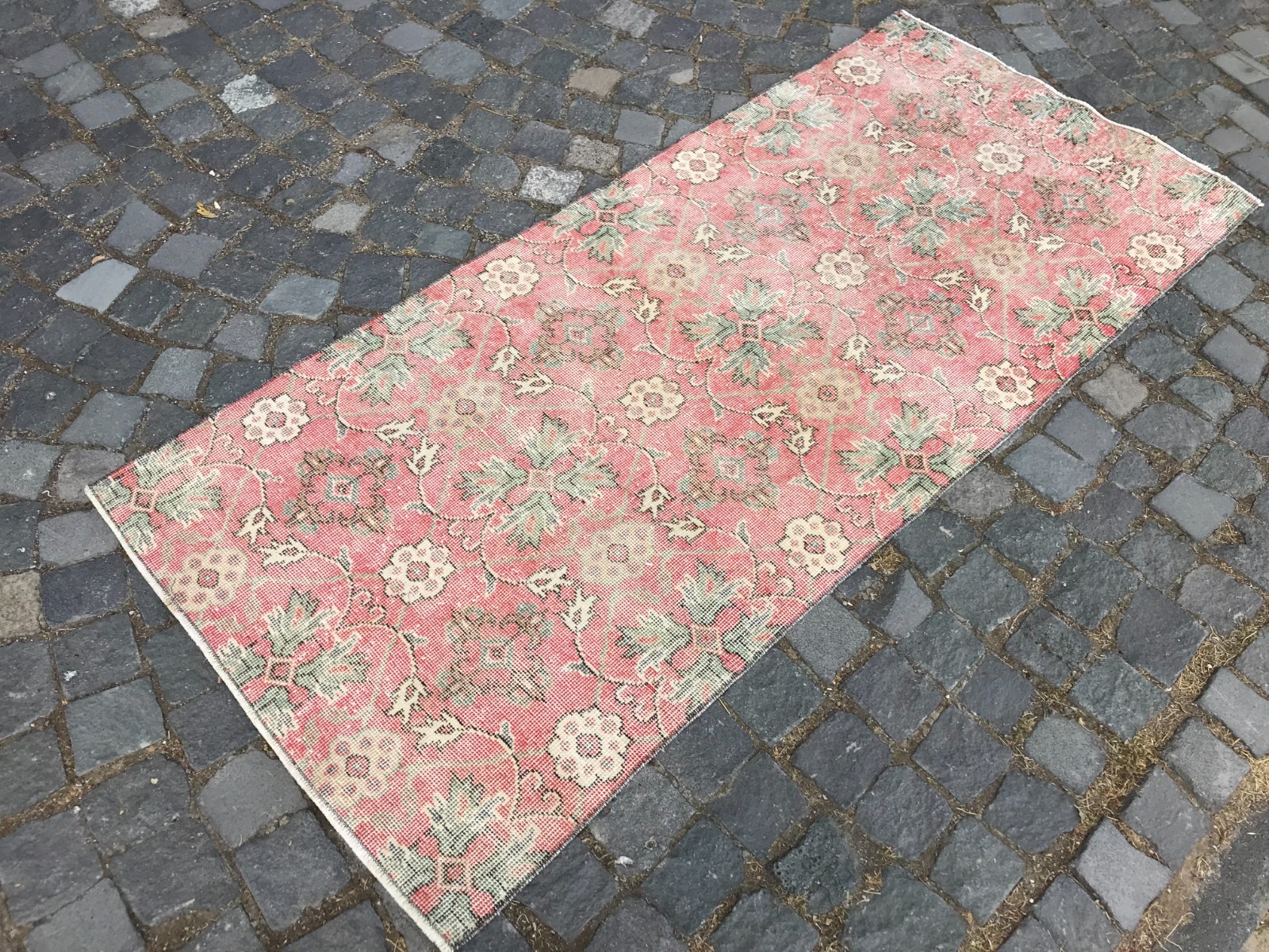 Bohemian Runner Rug, Turkish Vintage Rug, Handmade Wool Rug, 2,8 x 6,3 ft