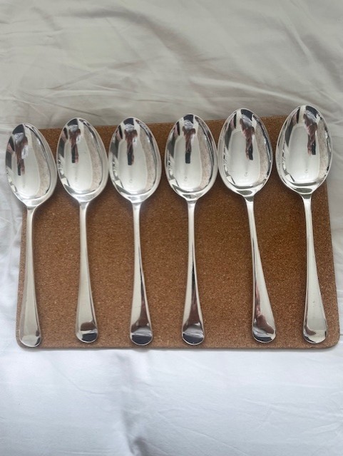 Set Of 6 Vintage JT & Co Sheffield EPNS A1 Serving Spoons (20.5 cms in Length)