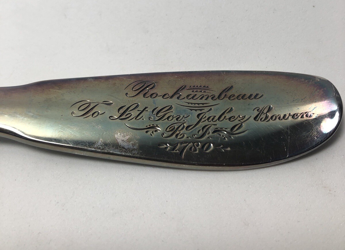 Gorham EP Rochambeau Lt Gov Jabez Bowen 1780 Silverplate 12.5” Serving Spoon