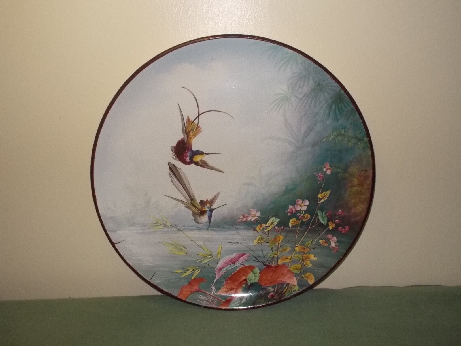 Minton Charger Plate ALBERT H WRIGHT Birds Floral Shore AESTHETIC Hand Painted