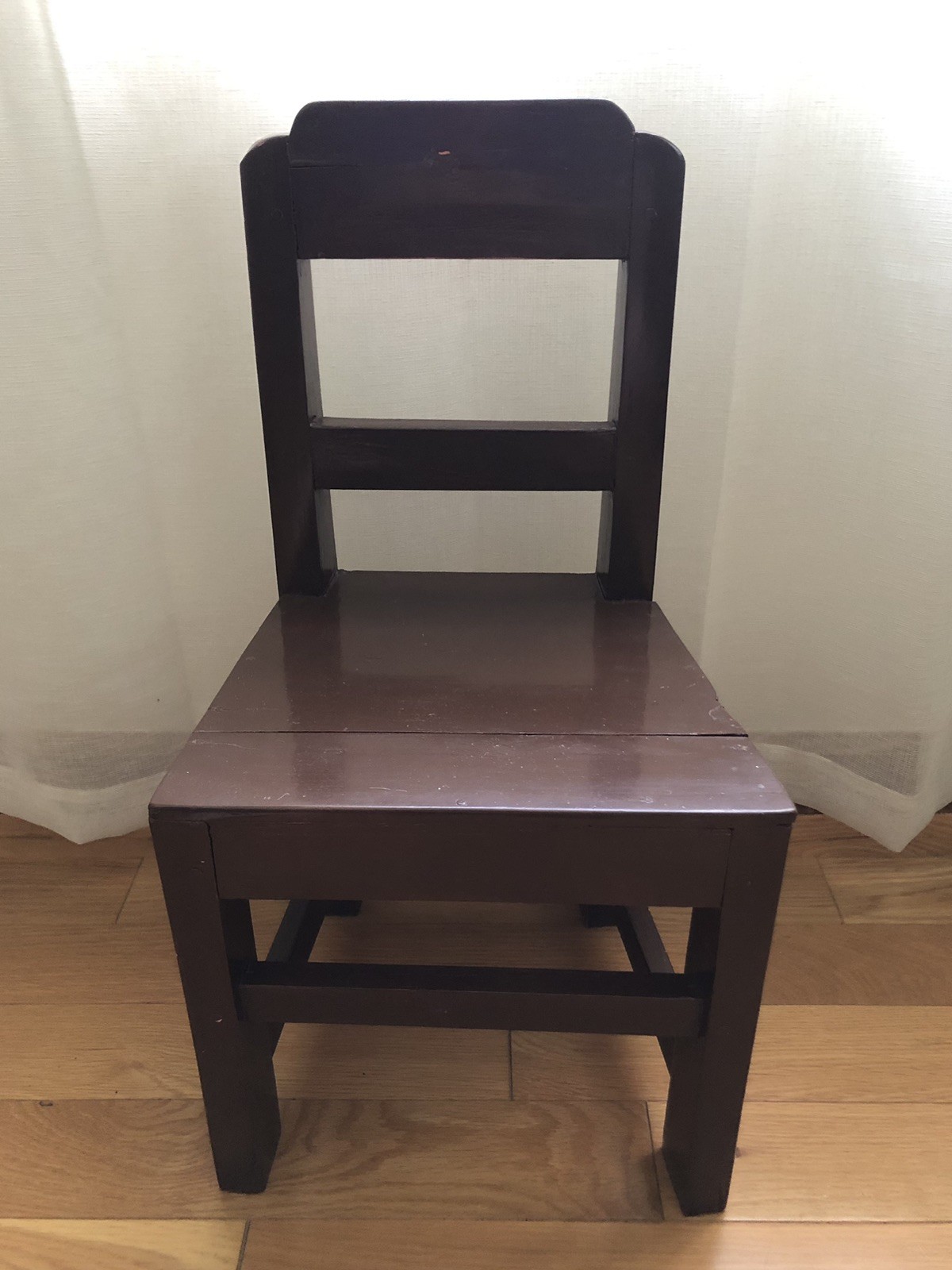 Vintage Childs or Doll SOLID WOOD Chair STURDY Construction HEAVY Unusual Design