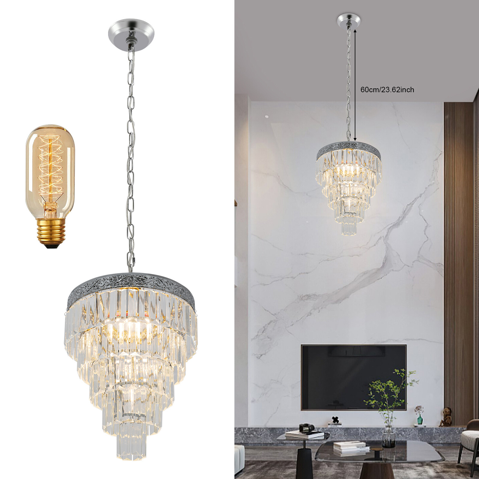 Modern Luxury Crystal Chandelier Ceiling Fixtures Pendant Lighting Home Decorate