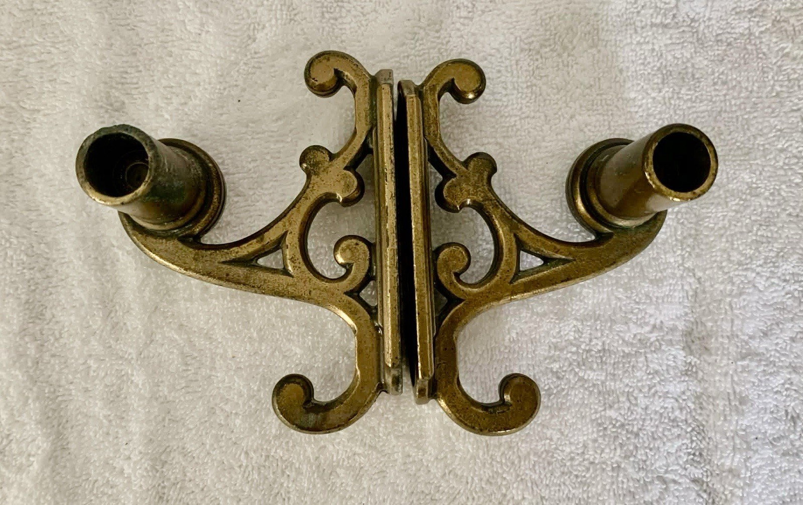 Vintage 2 Amerock Heavy Solid Brass Towel Bar Toilet Paper Holder Mounts