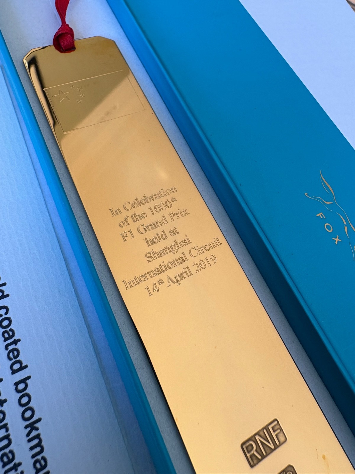 Formula 1 Fine Silver Gilt Bookmark – Fox Silver – 28g Limited