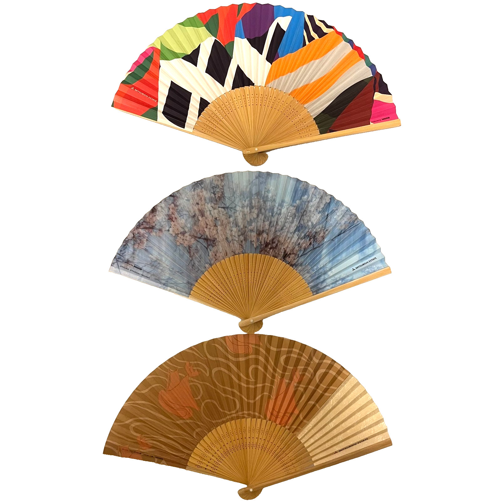 Japanese Folding Fan Set – Sakura, Maurice Denis, Colorful Abstract Design